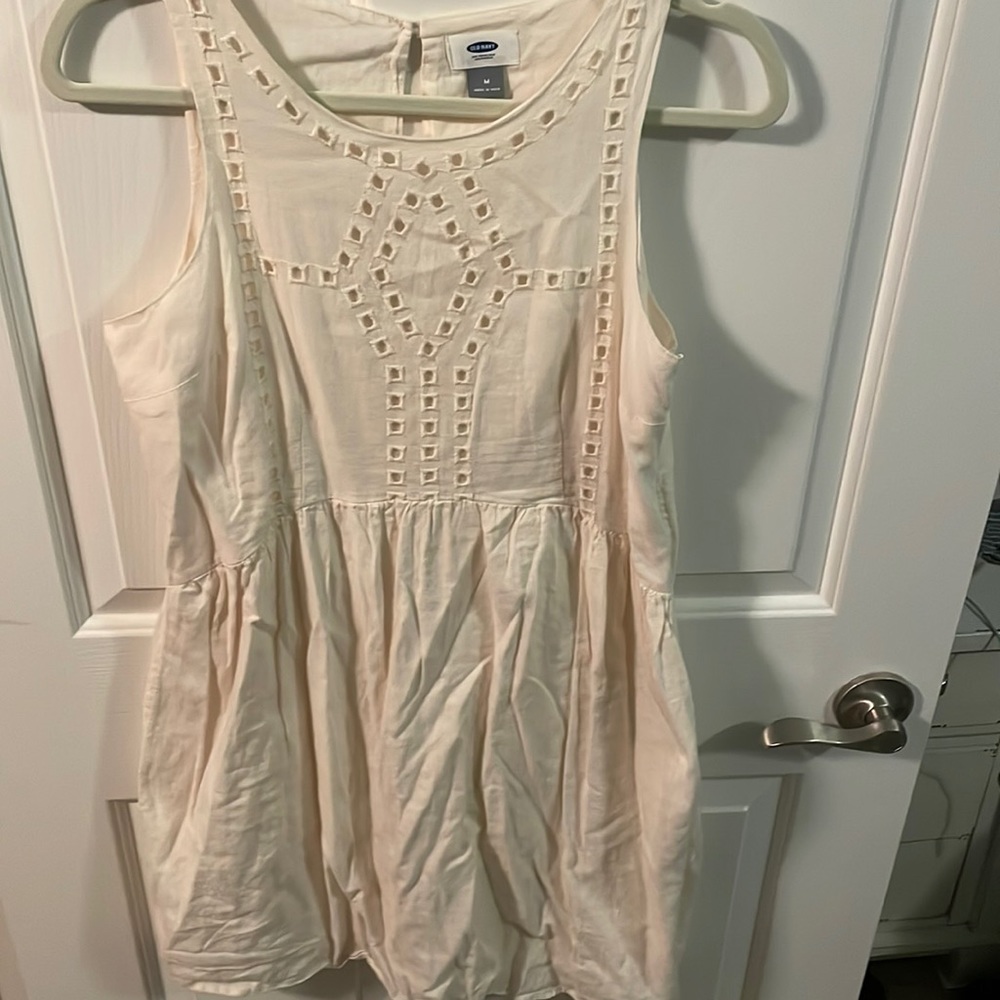 Cream sleeveless mini dress
